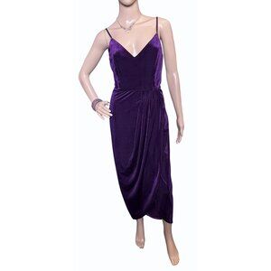 Lulus Purple Velvet Cami Maxi Dress Size‎ Sm Draped Skirt Whimsigoth Prom formal